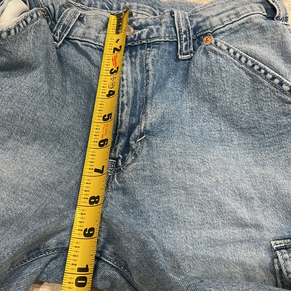 WOMENS GAP MID-RISE 90’s LOOSE FIT CARGO LIGHT BLUE FADED WASH JEANS SIZE 25 - Picture 8 of 13